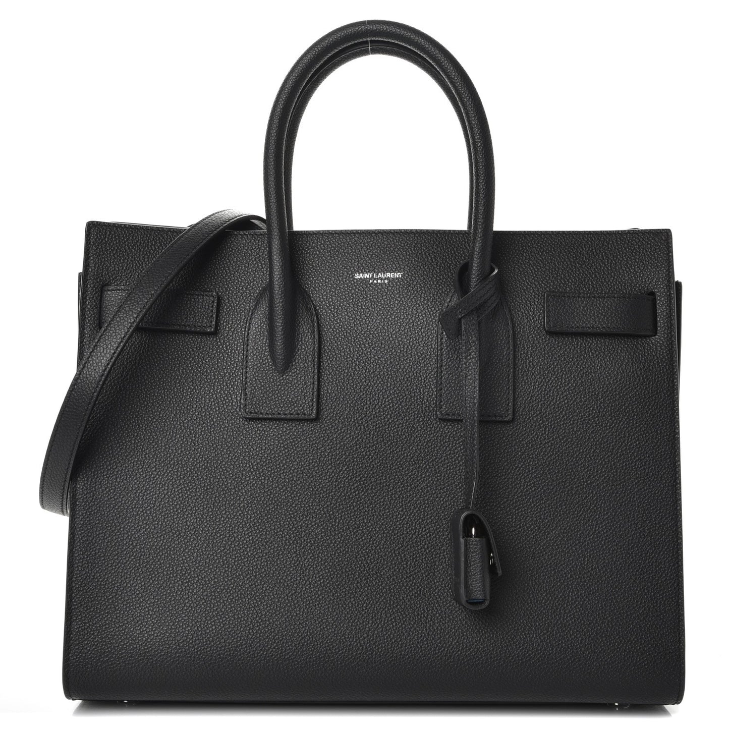 Grained Calfskin Small Sac De Jour Black