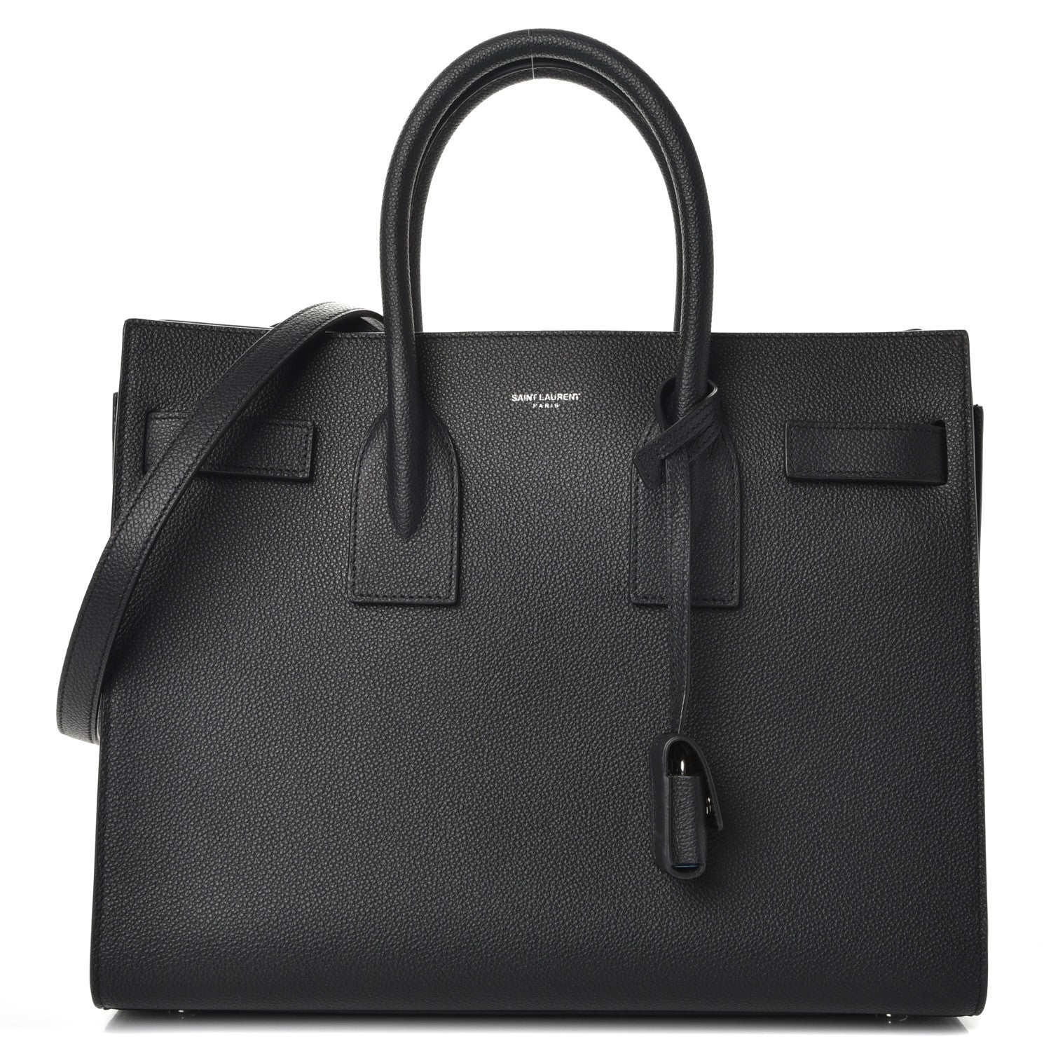Saint Laurent Grained Calfskin Small Sac De Jour Black 1 of 8