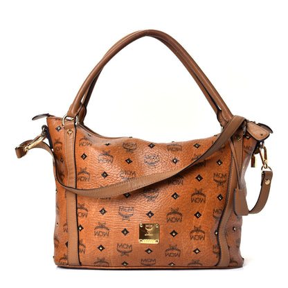 MCM Visetos Shopper Tote Cognac 1 of 4