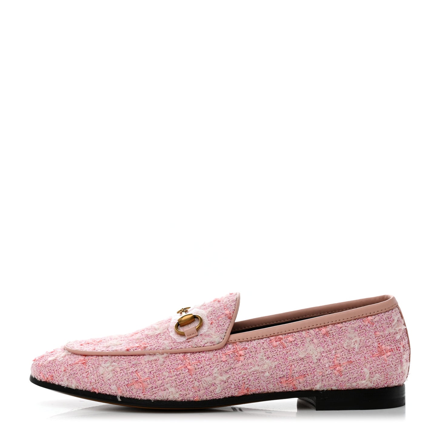 Wool Tweed Horsebit Womens Jordaan Loafers 36 Pink White Perfect Pink