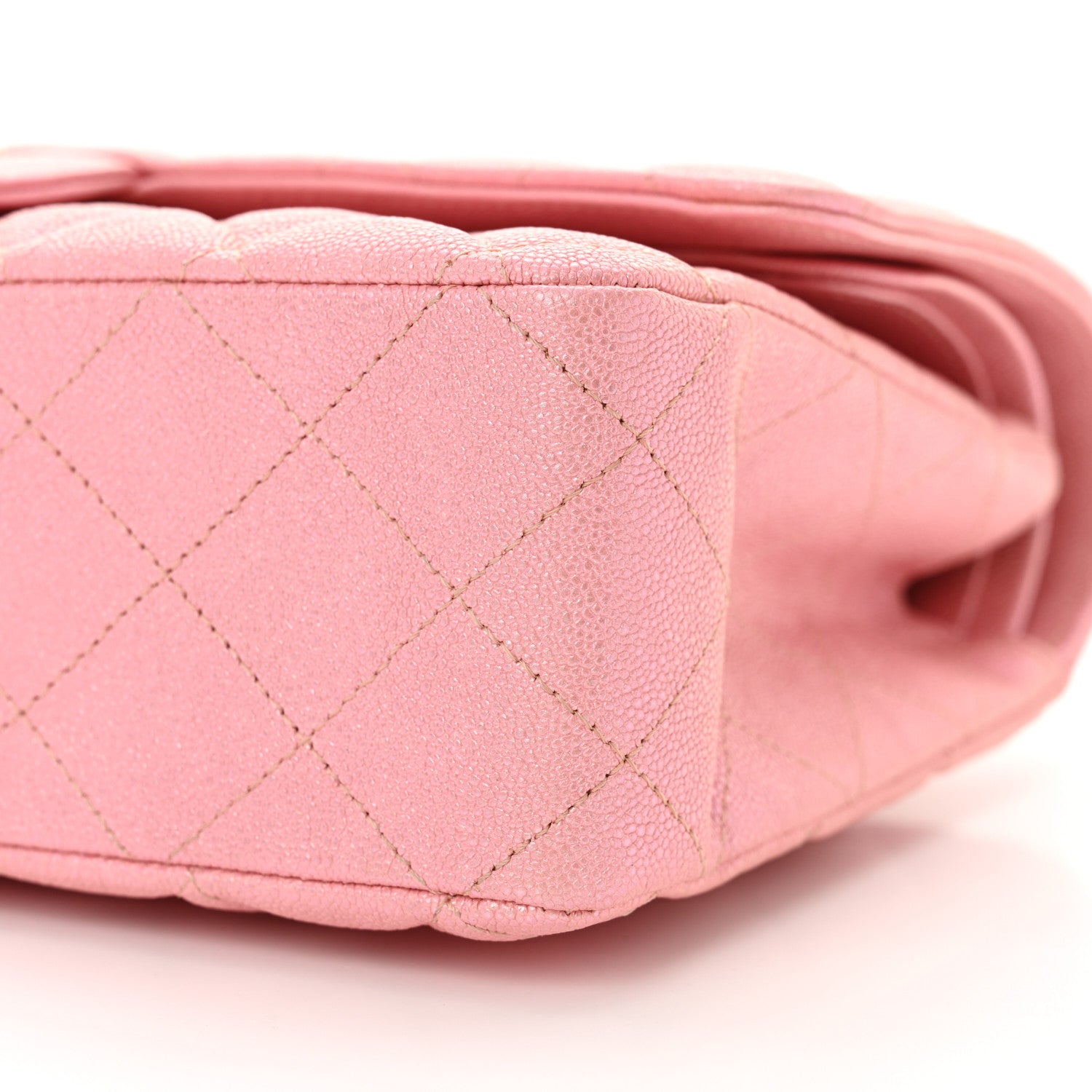 Chanel Iridescent Caviar Quilted Medium Double Flap Rose Pink 10 of 11