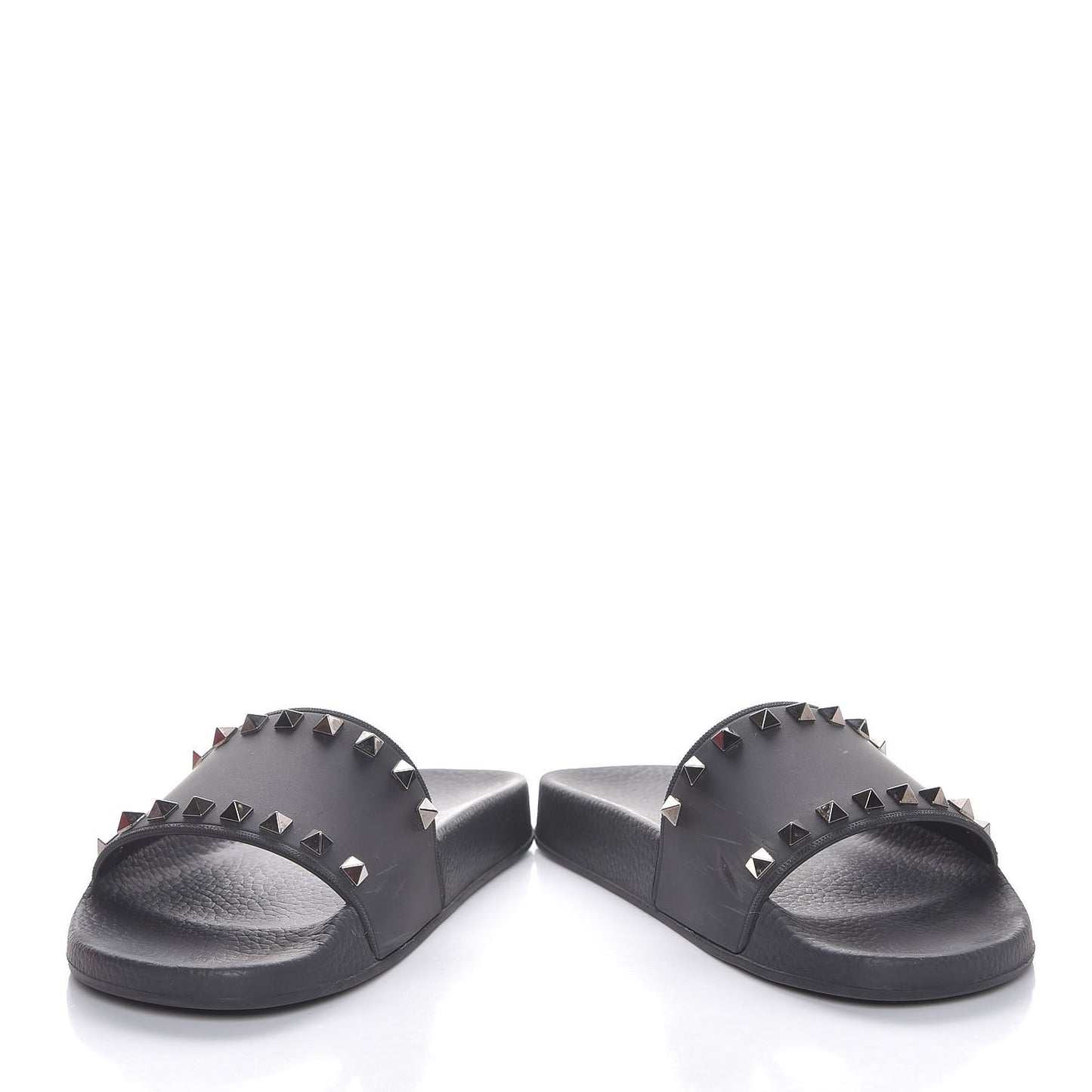 Rubber Rockstud Slide Sandals 38 Black
