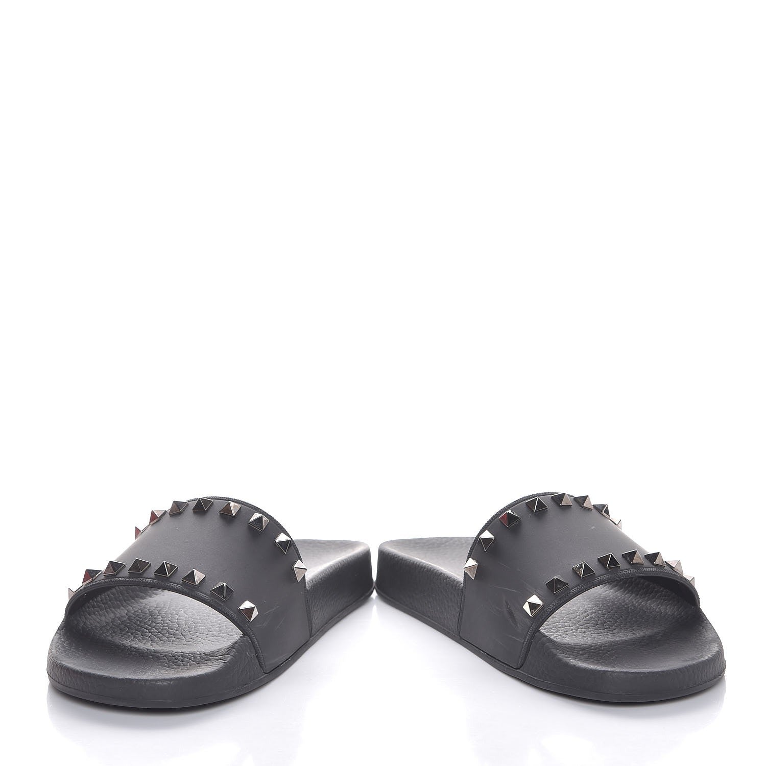Valentino Garavani Rubber Rockstud Slide Sandals 38 Black 5 of 10