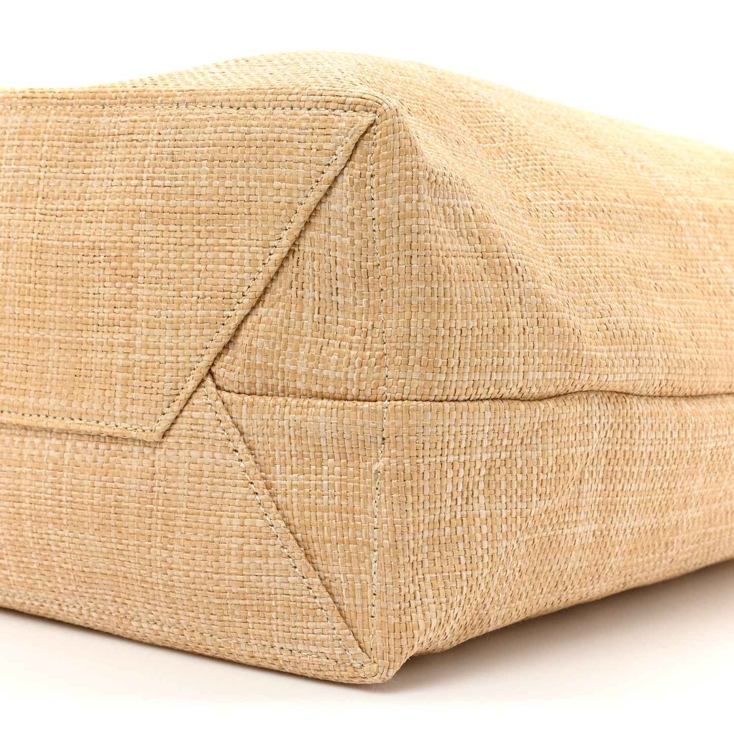 Raffia Logo Tote Naturale