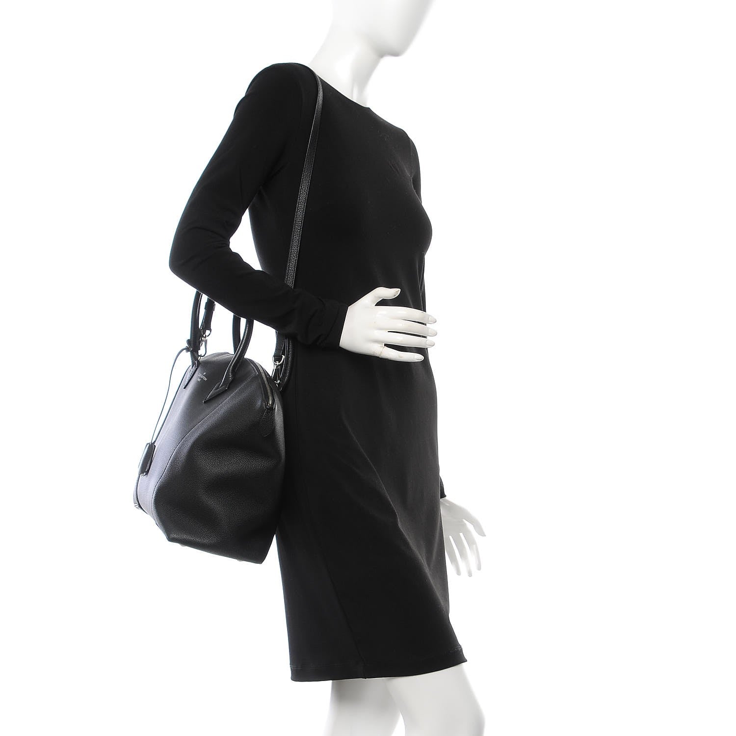 Louis Vuitton Veau Cachemire Soft Lockit MM Black 2 of 5