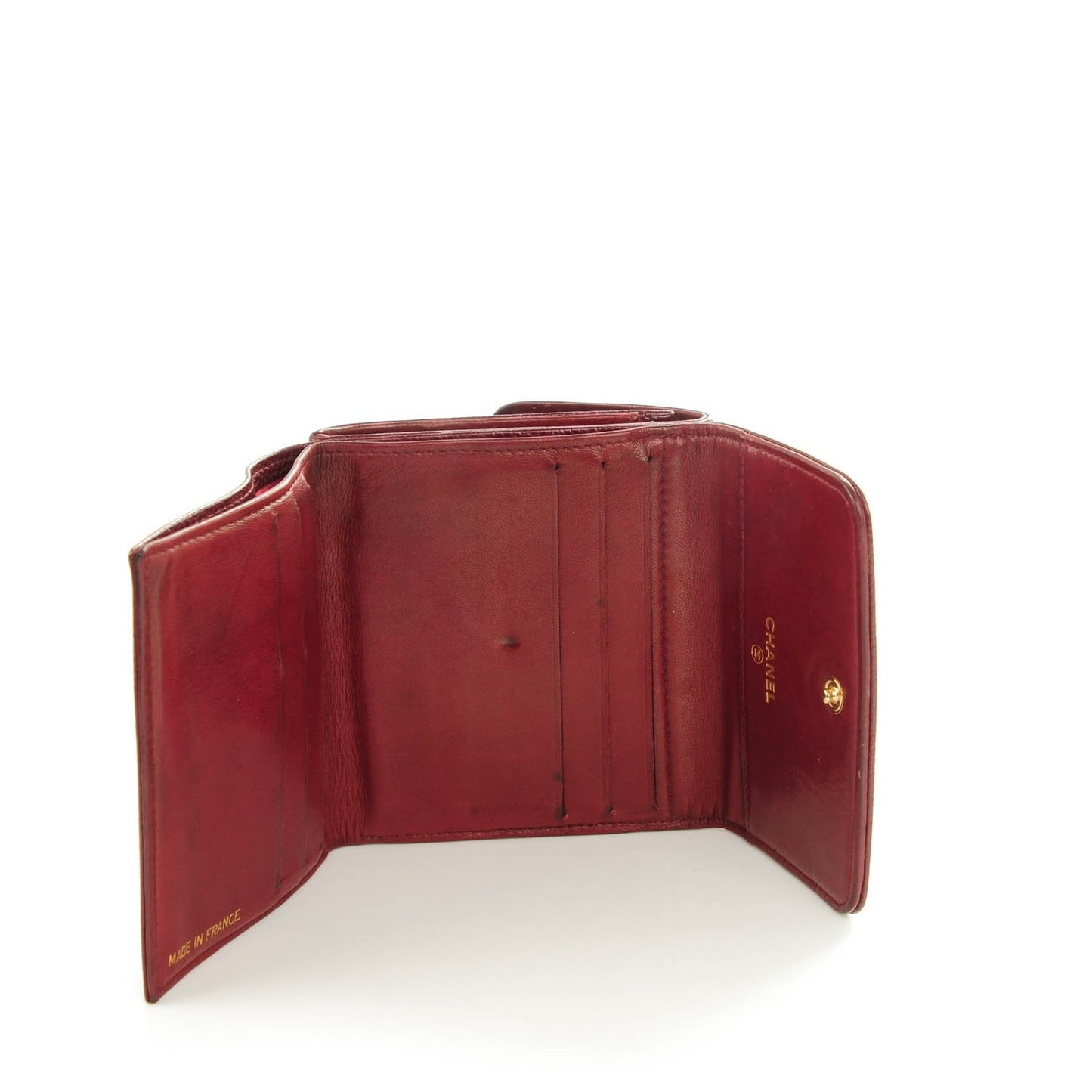 Caviar Timeless CC Compact Flap Wallet Dark Red