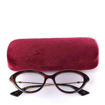 Gucci Crystal Cat Eye Glasses GG0215O Havana 8 of 8