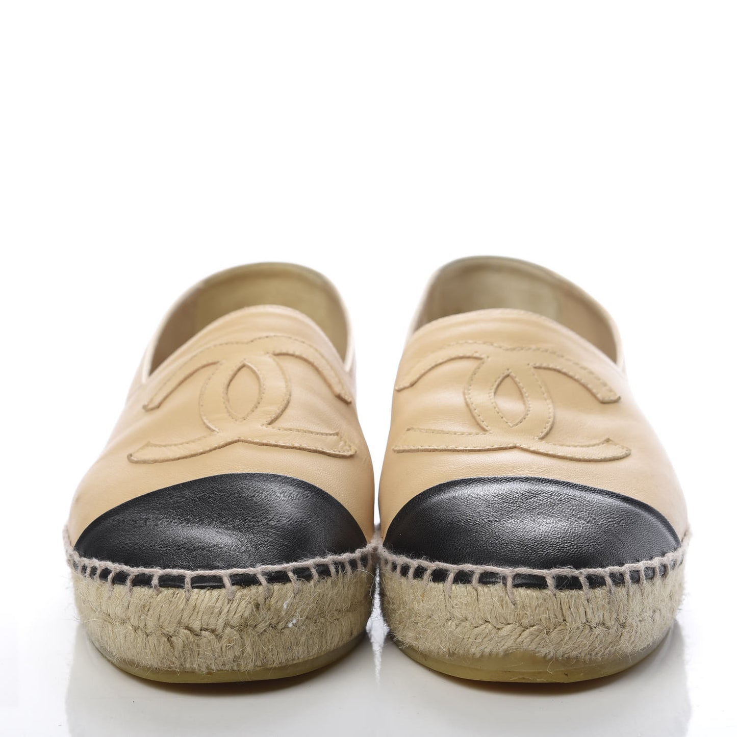 Lambskin CC Espadrilles 38 Beige Black
