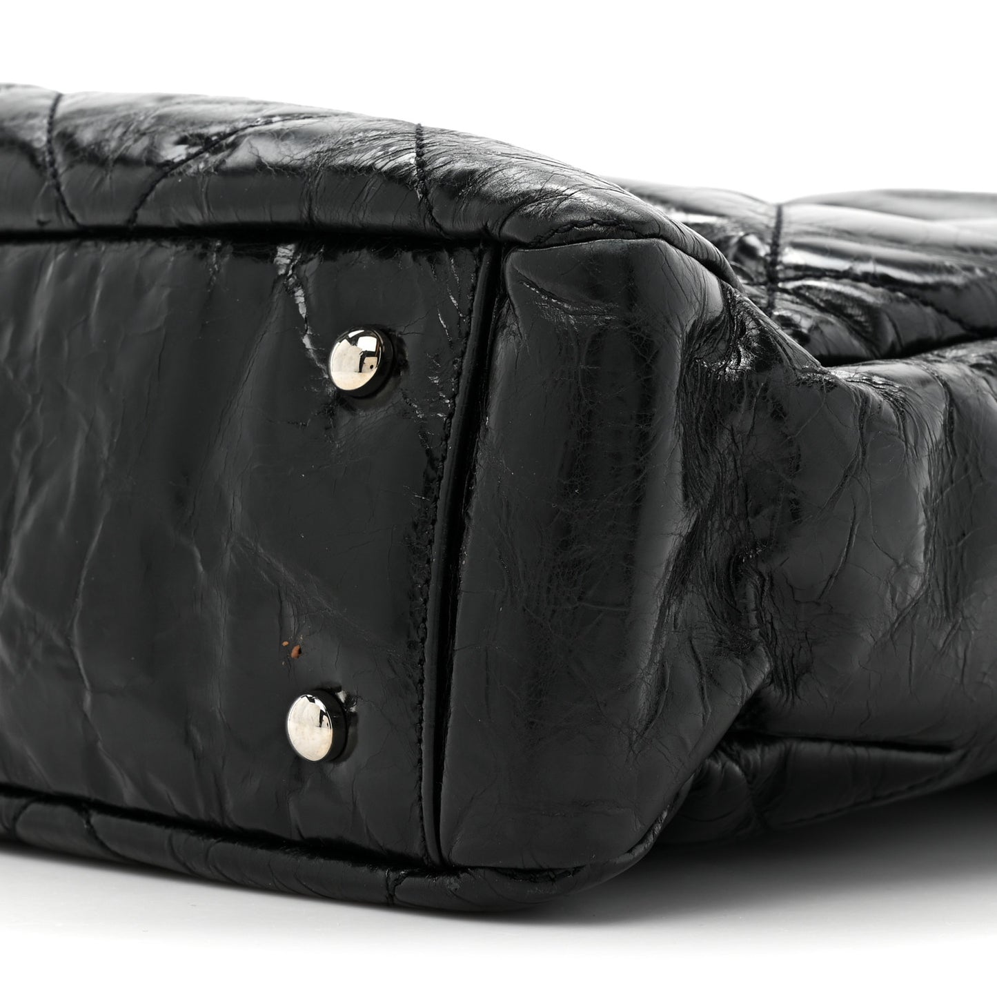 Glazed Calfskin Quilted Tweed Portobello Tote Black Multicolor