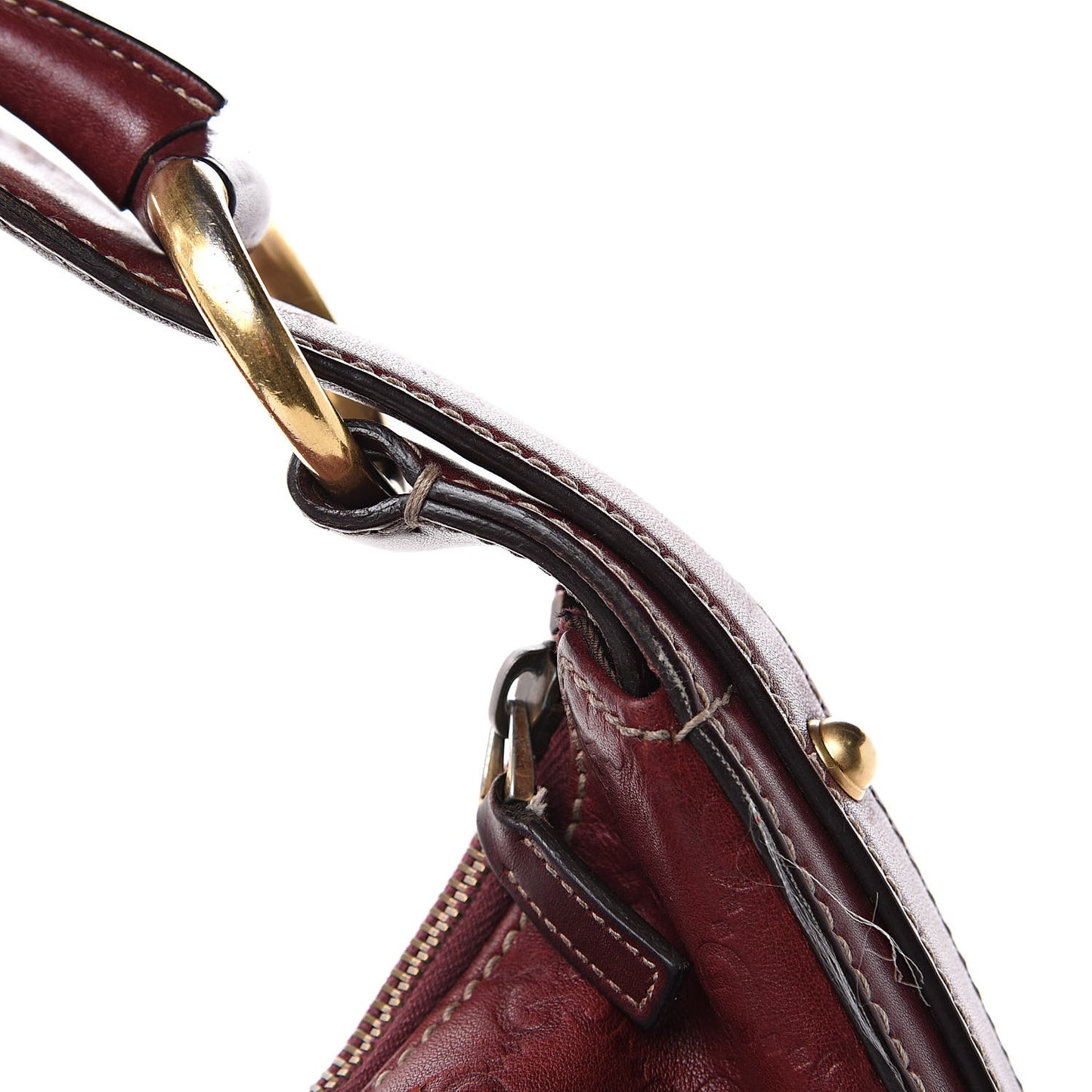 Guccissima Medium Horsebit Chain Hobo Red