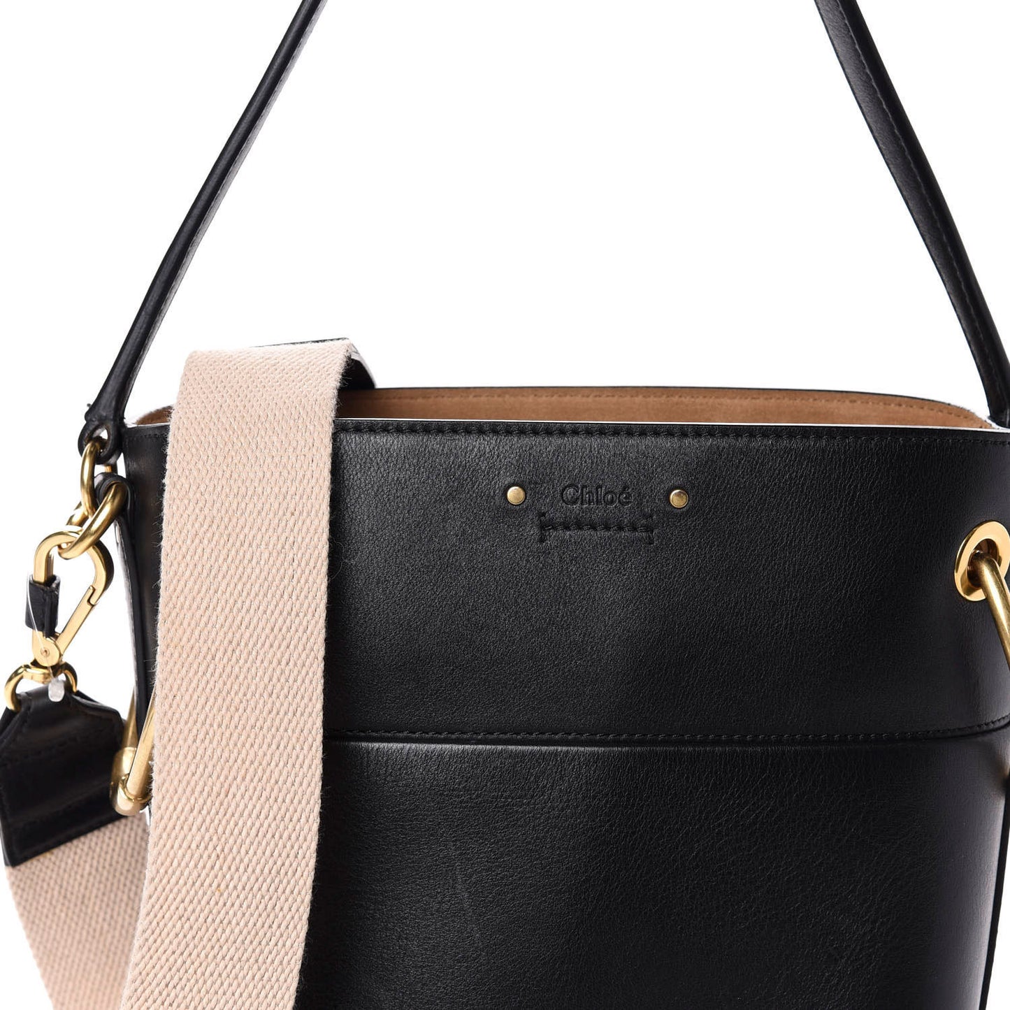 Smooth Calfskin Small Roy Bucket Bag Black