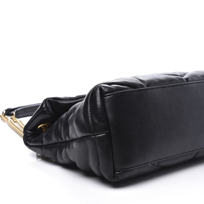 Saint Laurent Lambskin Quilted Small Loulou Puffer Monogram Chain Satchel Black 9 of 11
