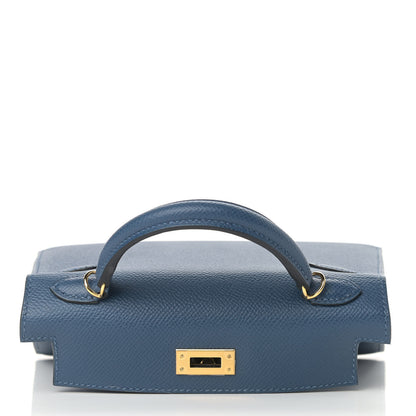 Hermes Epsom Mini Kelly Sellier 20 Deep Blue 16 of 35