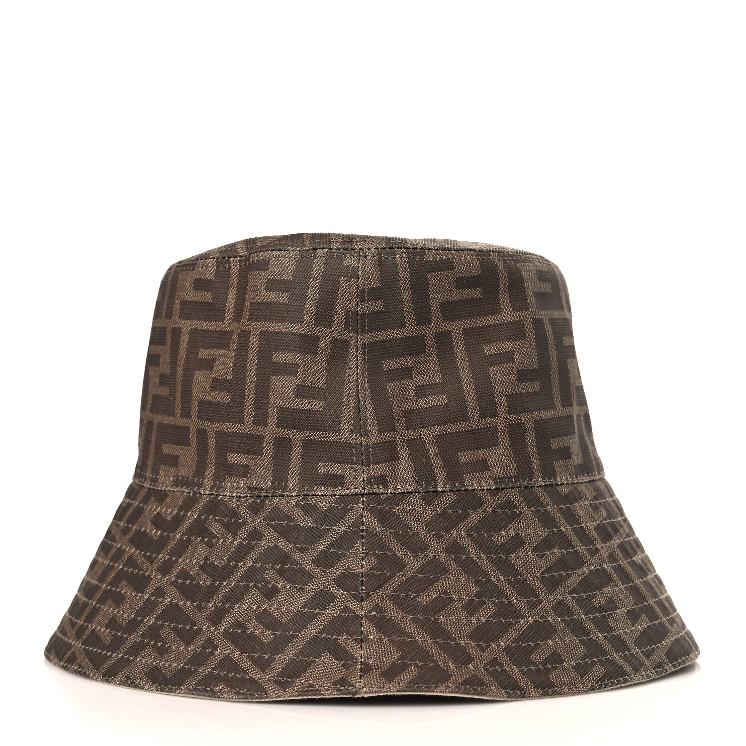 Fendi Technical Fabric FF Reversible Bucket Hat S Tobacco Beige 3 of 8