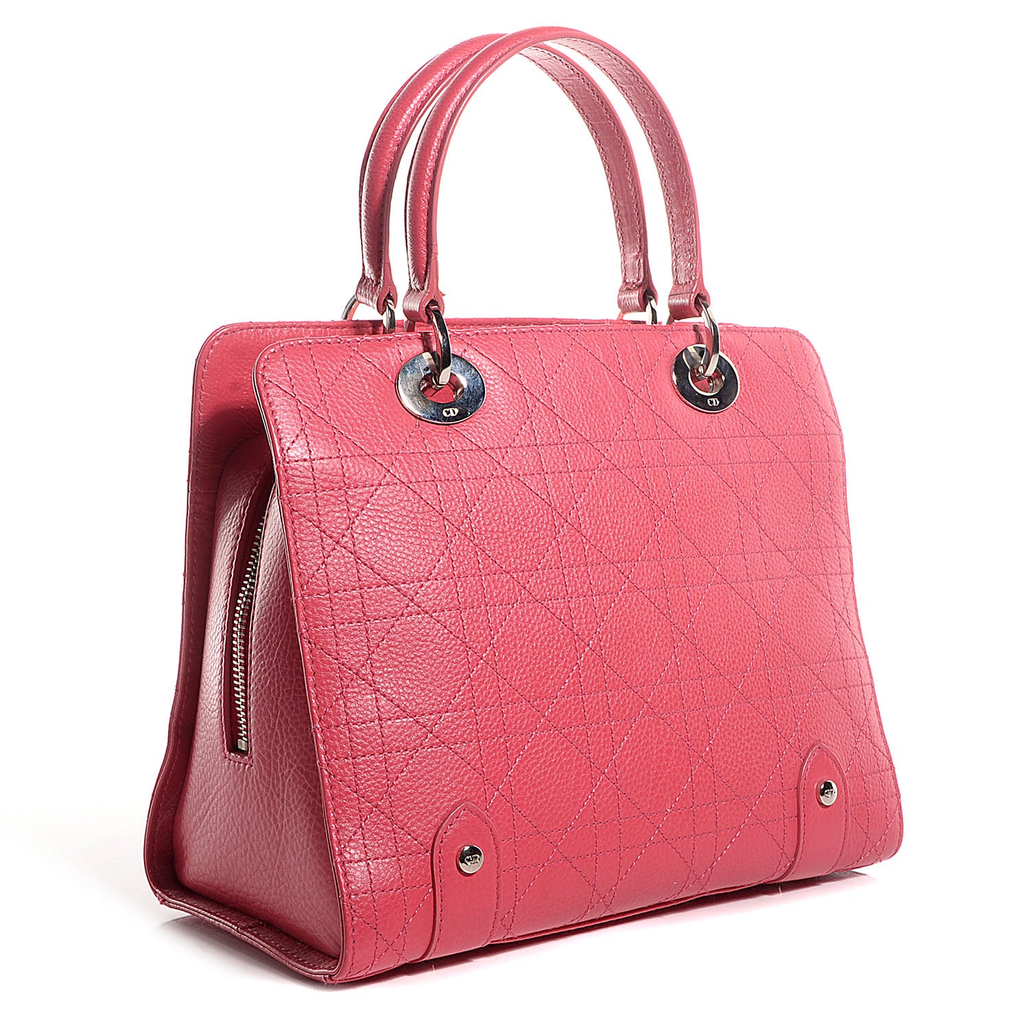 Christian Dior Calfskin Cannage Tote Pink 3 of 8