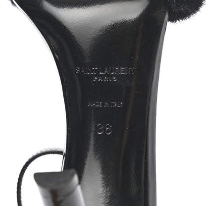Saint Laurent Mink Patent Ankle Strap Sandals 36 Black 6 of 8
