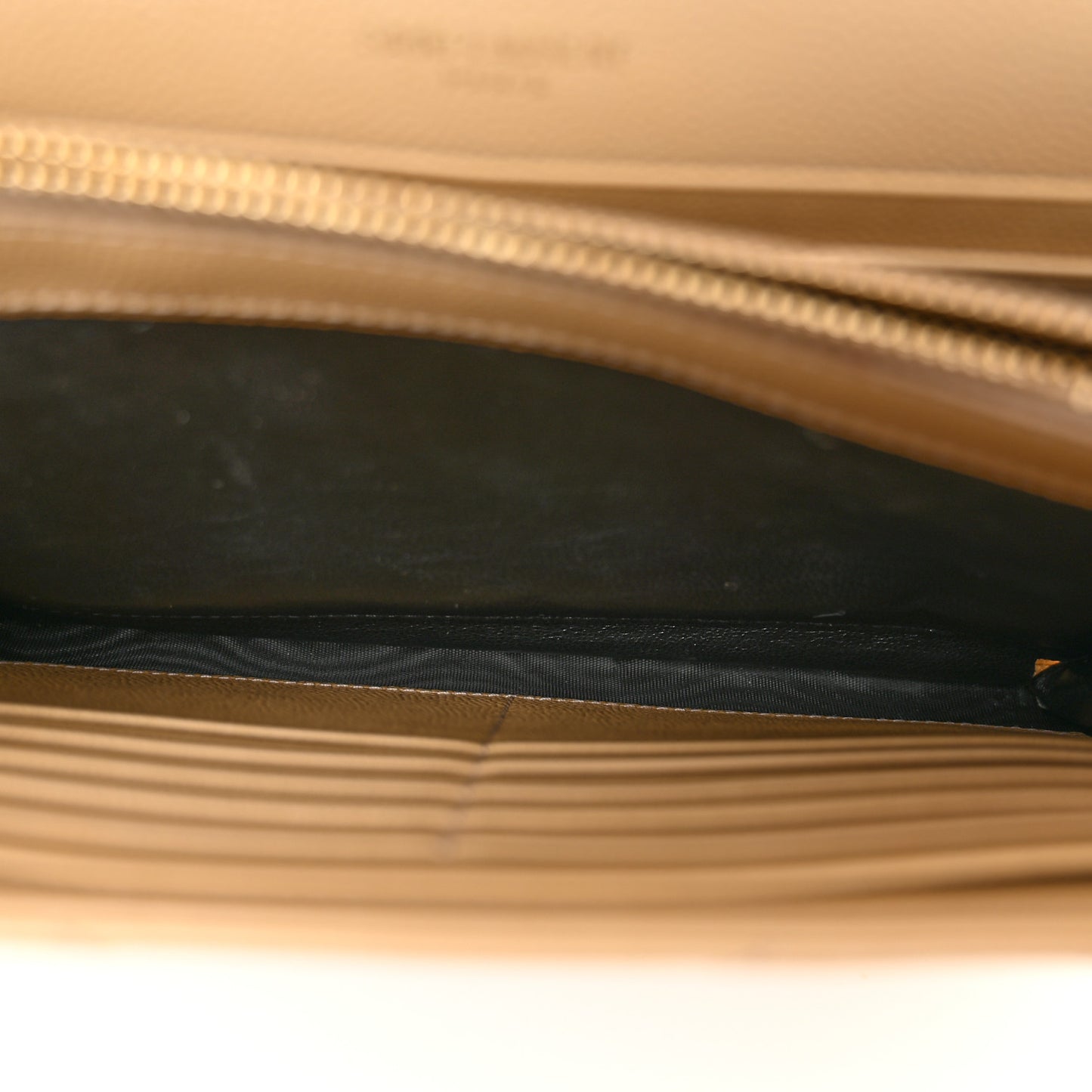 Grain De Poudre Matelasse Chevron Monogram Chain Wallet Dark Beige