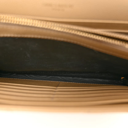 Saint Laurent Grain De Poudre Matelasse Chevron Monogram Chain Wallet Dark Beige 5 of 19