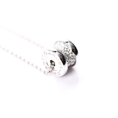 Bulgari 18K White Gold Diamond Small B.Zero1 Pave Pendant Necklace 6 of 7