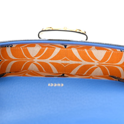 Gucci X ADIDAS Textured Dollar Calfskin Web Trefoil Mini Horsebit 1955 Shoulder Bag Blue Off Blue Off White Multi 5 of 10