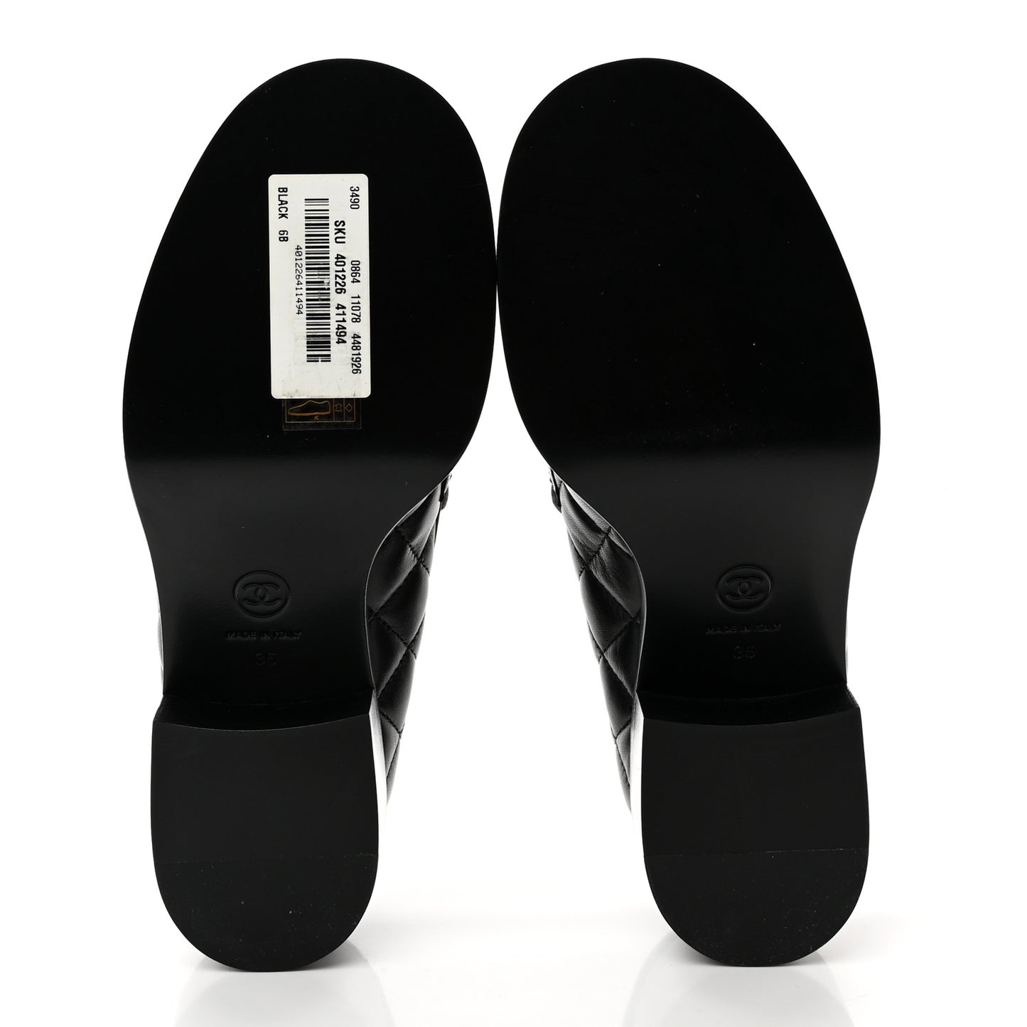 Lambskin Quilted CC Heart Loafers 36 Black