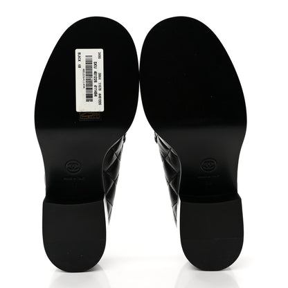 Chanel Lambskin Quilted CC Heart Loafers 36 Black 5 of 8