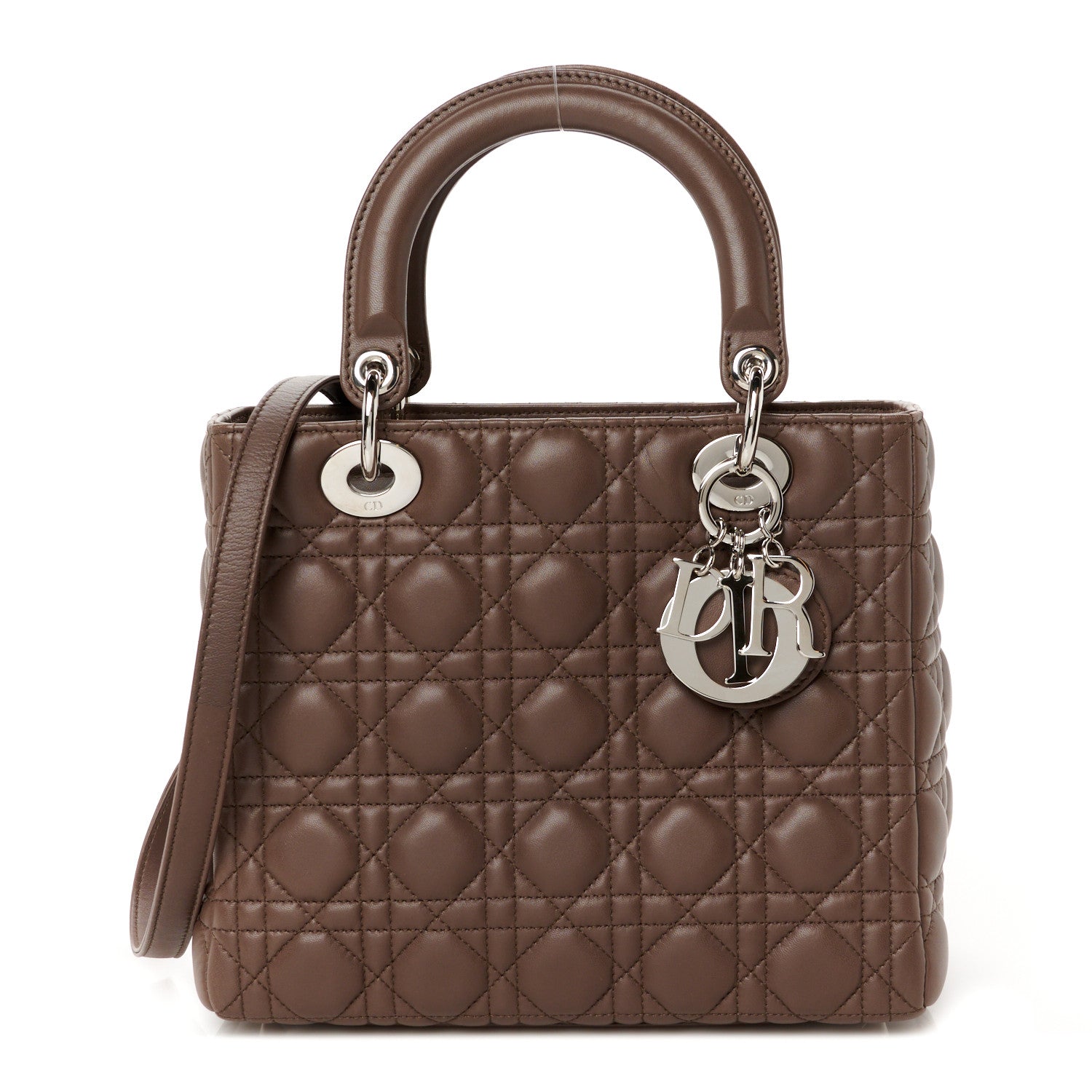 Christian Dior Lambskin Cannage Medium Lady Dior Brown 1 of 11
