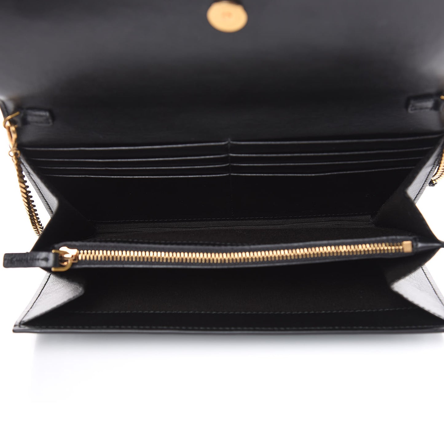 Calfskin 90's Vintage Logo Chain Evening Bag Black White
