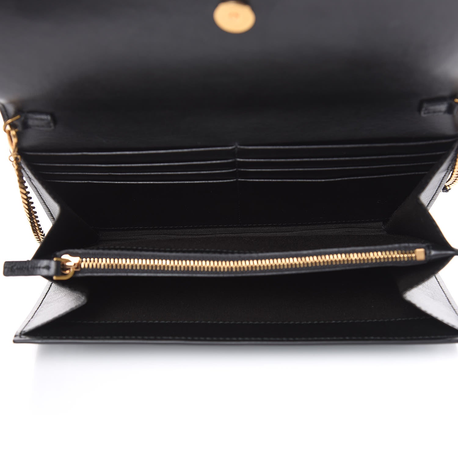 Versace Calfskin 90's Vintage Logo Chain Evening Bag Black White 5 of 9