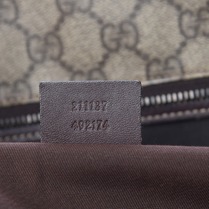 Gucci GG Supreme Monogram Medium Zippered Shopping Tote Dark Brown 7 of 10