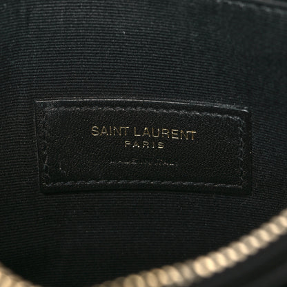 Saint Laurent Grain De Poudre Chevron Monogram Bill Pouch Black 6 of 8
