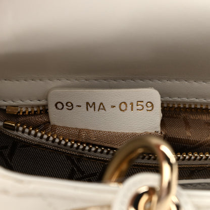 Christian Dior Lambskin Cannage Small My ABCDior Lady Dior White 10 of 11