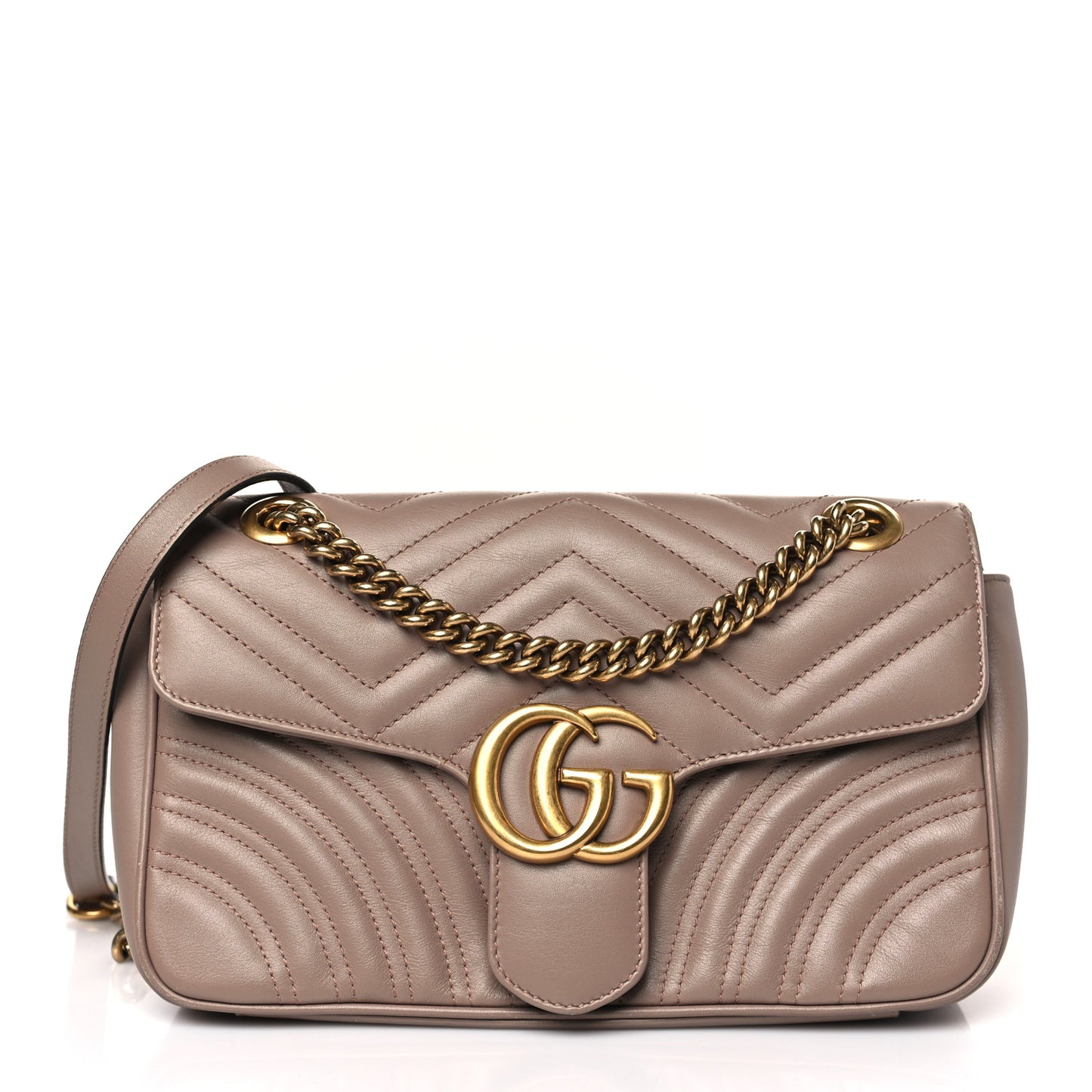 Calfskin Matelasse Small GG Marmont Shoulder Bag Porcelain Rose