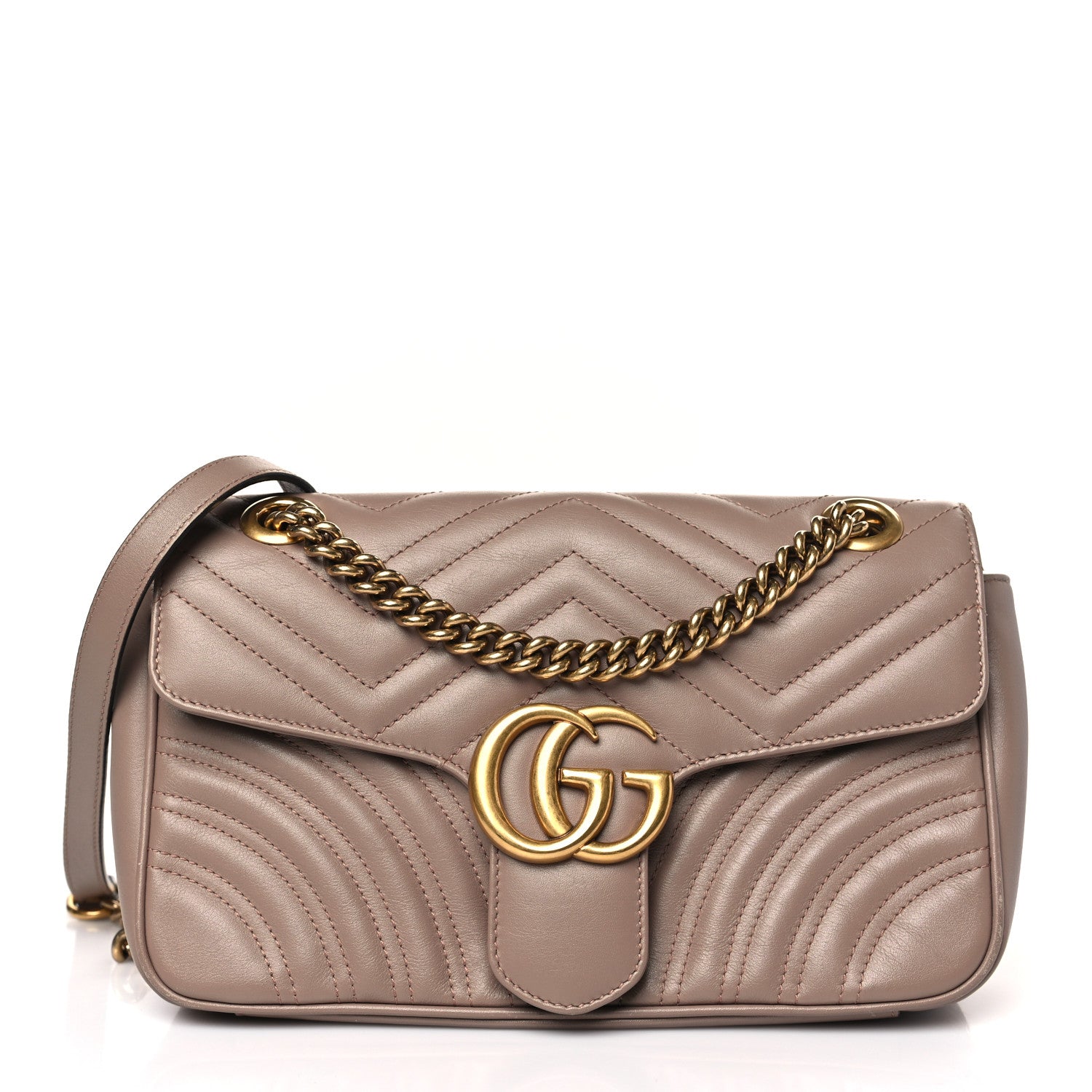 Gucci Calfskin Matelasse Small GG Marmont Shoulder Bag Porcelain Rose 1 of 9