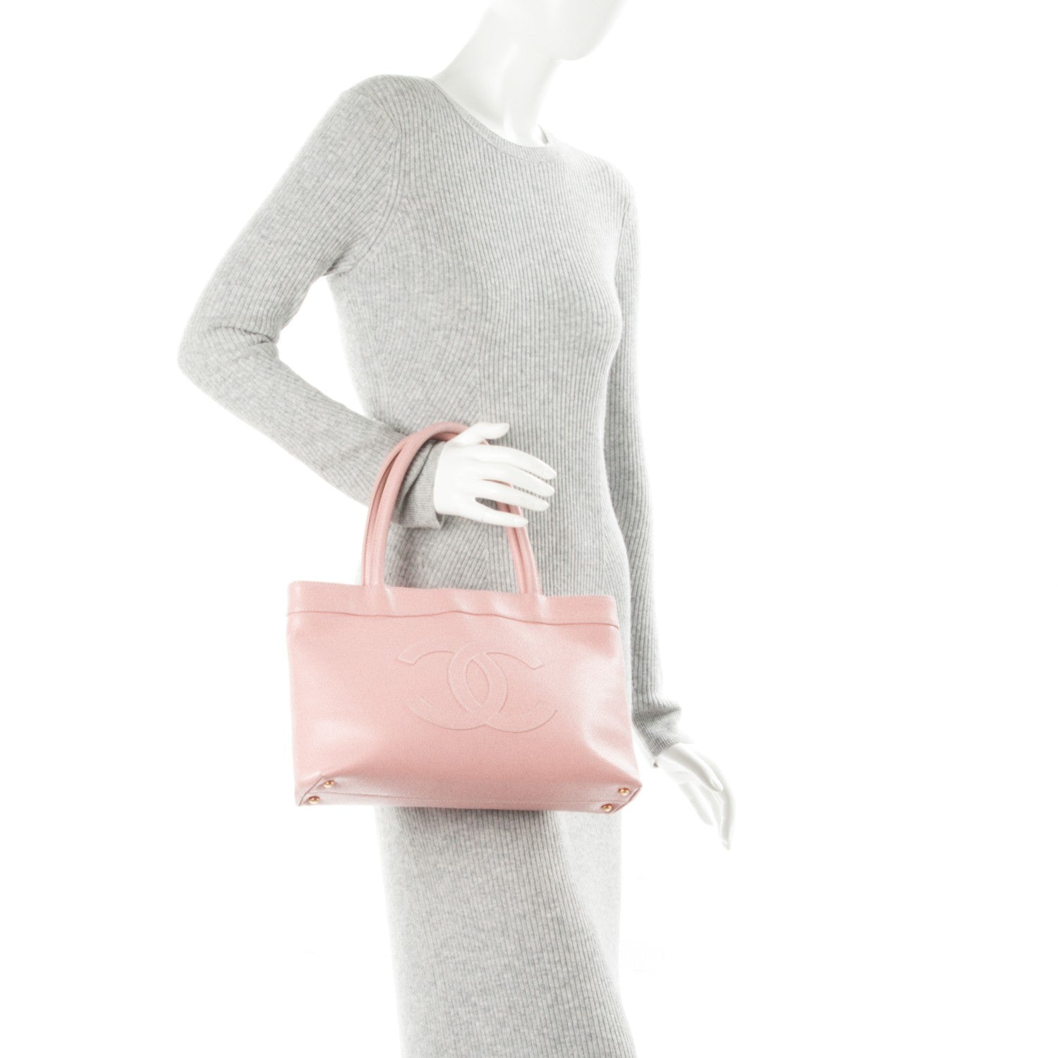 Chanel Caviar CC Tote Pink 2 of 8