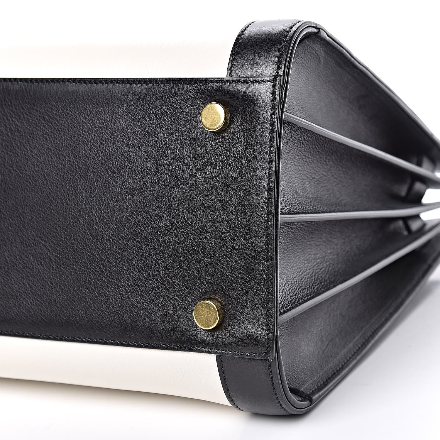 Saint Laurent Calfskin Bicolor Small Sac De Jour White Black 8 of 8