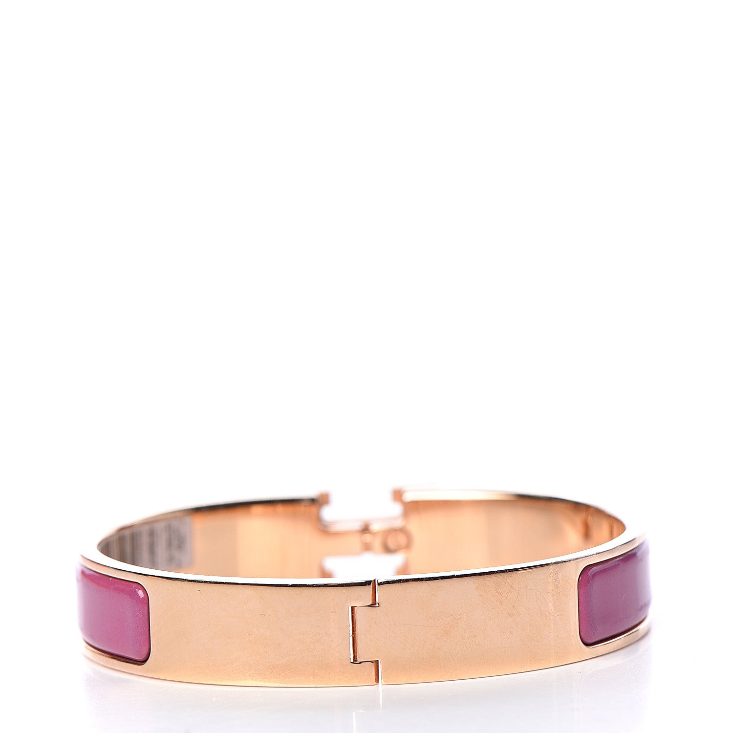Hermes Enamel Narrow Clic Clac H Bracelet GM Rose Azalee 3 of 5