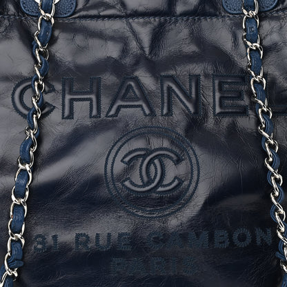 Chanel Glazed Calfskin Medium Deauville Tote Blue 10 of 10