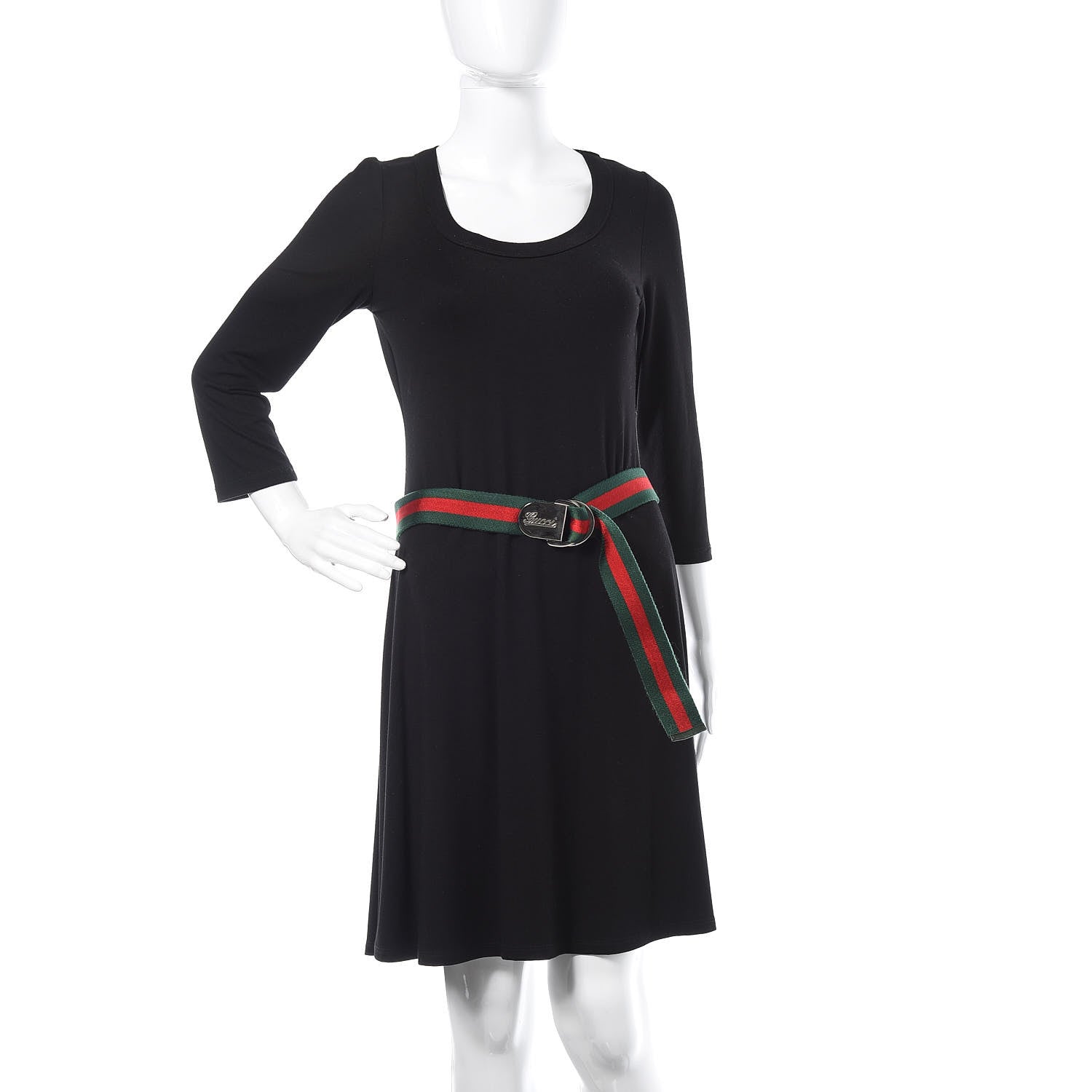 Gucci Nylon Buckle Web Belt 95 38 Red Green 2 of 5