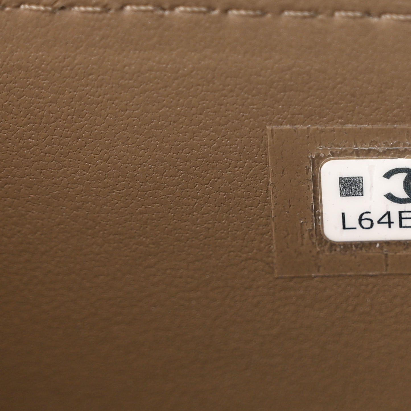 Calfskin Lizard Embossed Top Handle Vanity With Chain Dark Khaki
