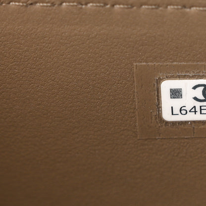 Chanel Calfskin Lizard Embossed Top Handle Vanity With Chain Dark Khaki 7 of 11