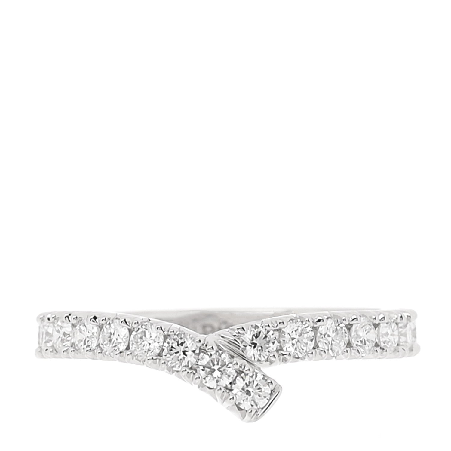 Harry Winston Platinum Diamond Ribbon Wedding Band Ring 47 4.25 1 of 5