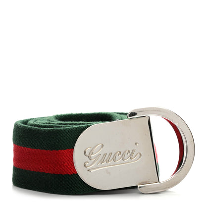 Gucci Nylon Buckle Web Belt 95 38 Red Green 1 of 3