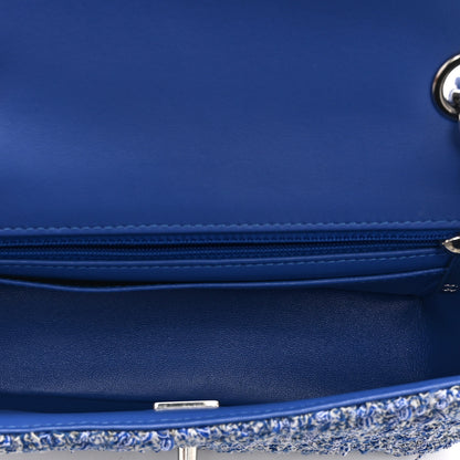 Chanel Tweed Quilted Mini Rectangular Flap Blue White 5 of 11