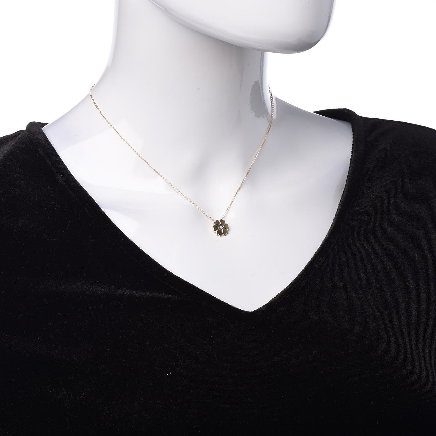 Tiffany 18K Yellow Gold Diamond Paloma Picasso Flower Heart Pendant Necklace 2 of 7