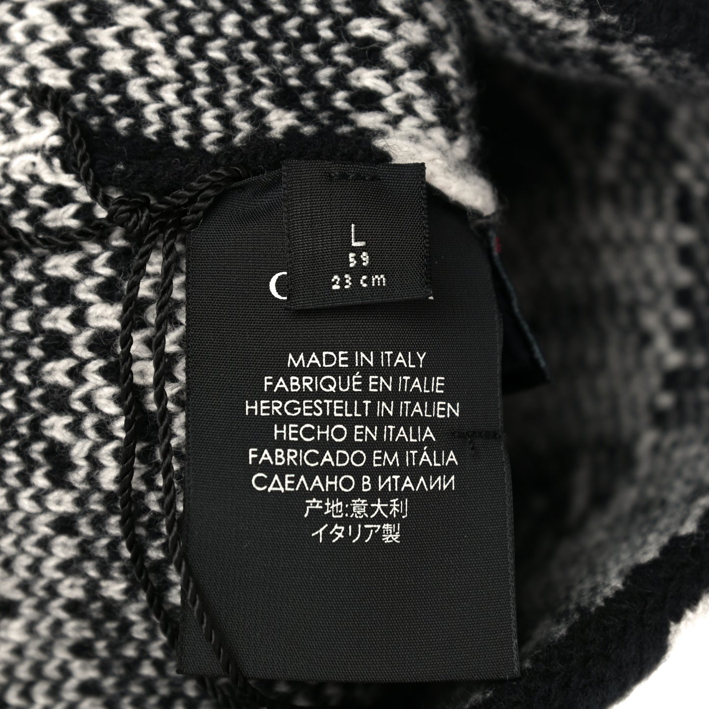 Wool Appside Beanie L Black Ivory