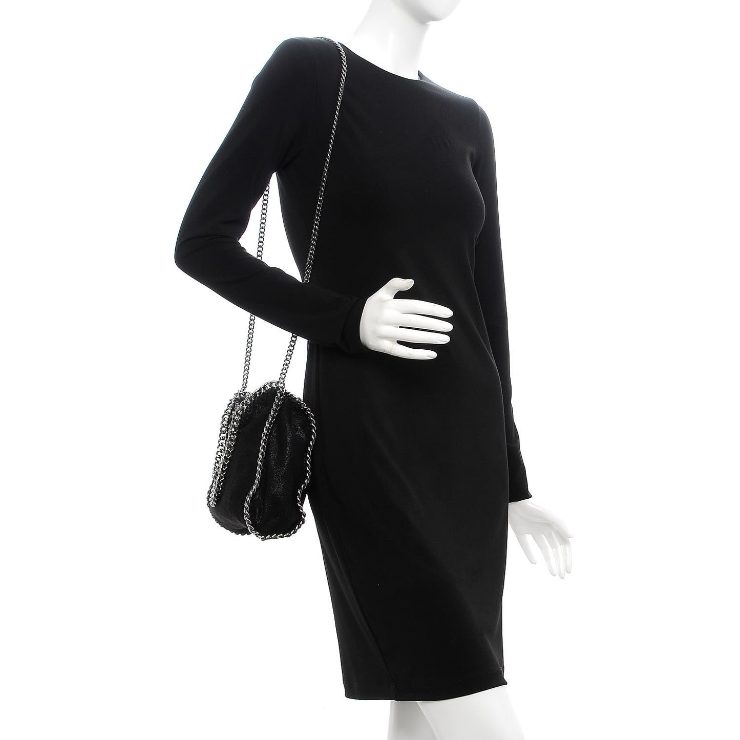 Shaggy Deer Mini Falabella Fold Over Tote Black
