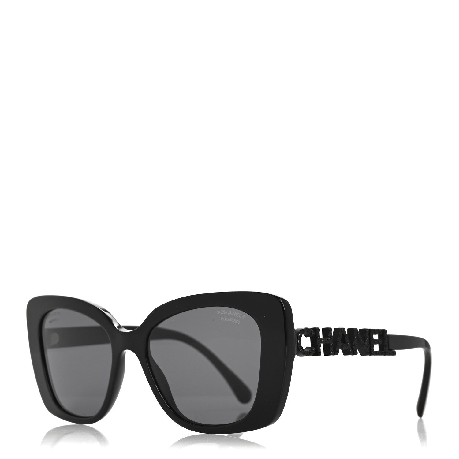 Chanel Acetate Strass Polarized Square Sunglasses 5422-B Black 1 of 11