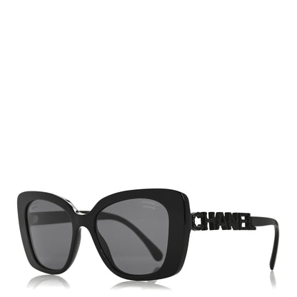 Chanel Acetate Strass Polarized Square Sunglasses 5422-B Black 1 of 11