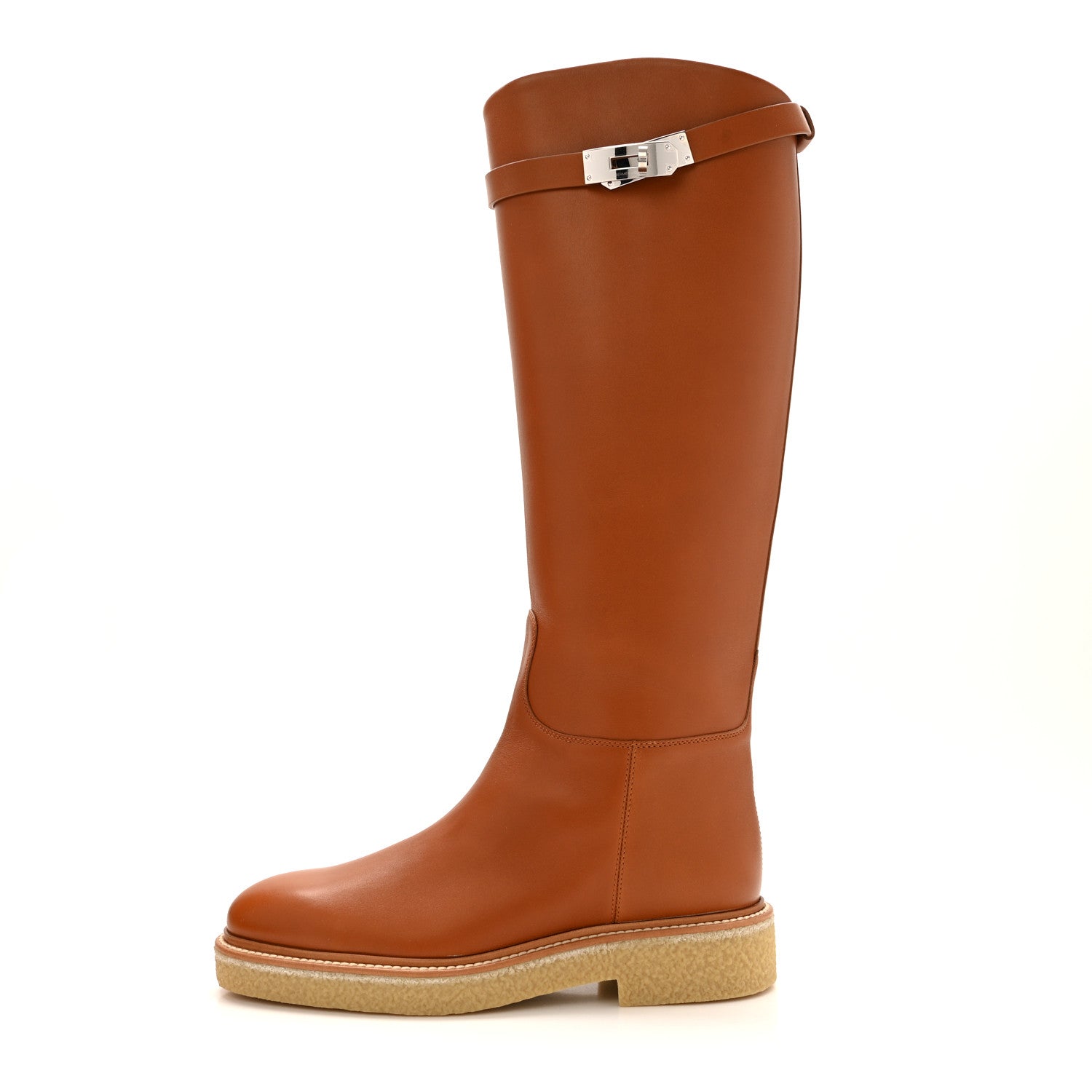 Hermes Heritage Calfskin Kelly Jumping Boots 39 Naturel 1 of 9